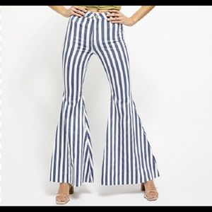 Free people striped bell bottoms